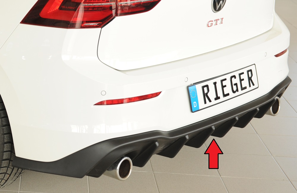 Diffuseur de pare-chocs arrière noir Rieger pour Volkswagen Golf 7 GTI  Facelift