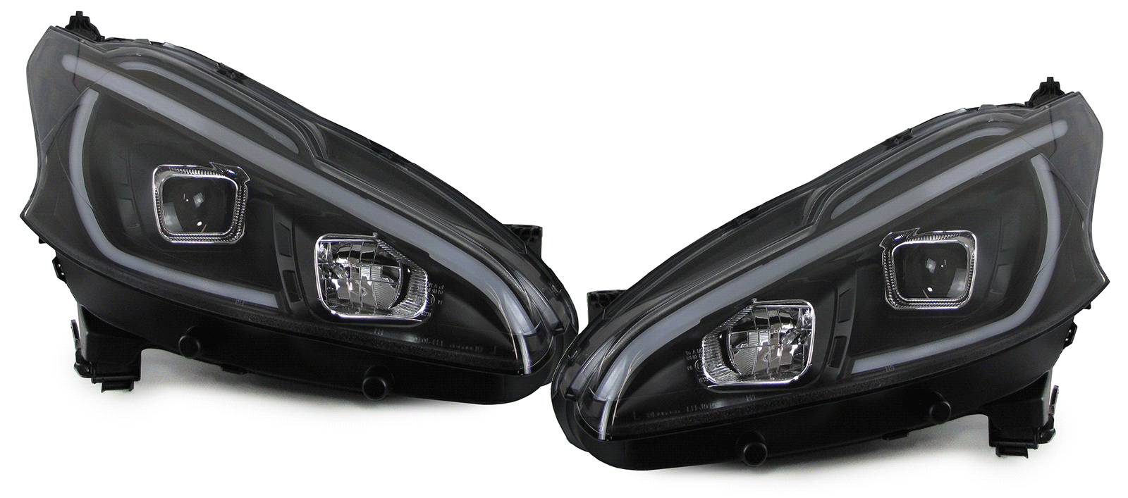 Scheinwerfer LED Tagfahrlicht Optik für Peugeot 208 Bj. 12-15 Schwarz LTI, 208, Peugeot, Scheinwerfer